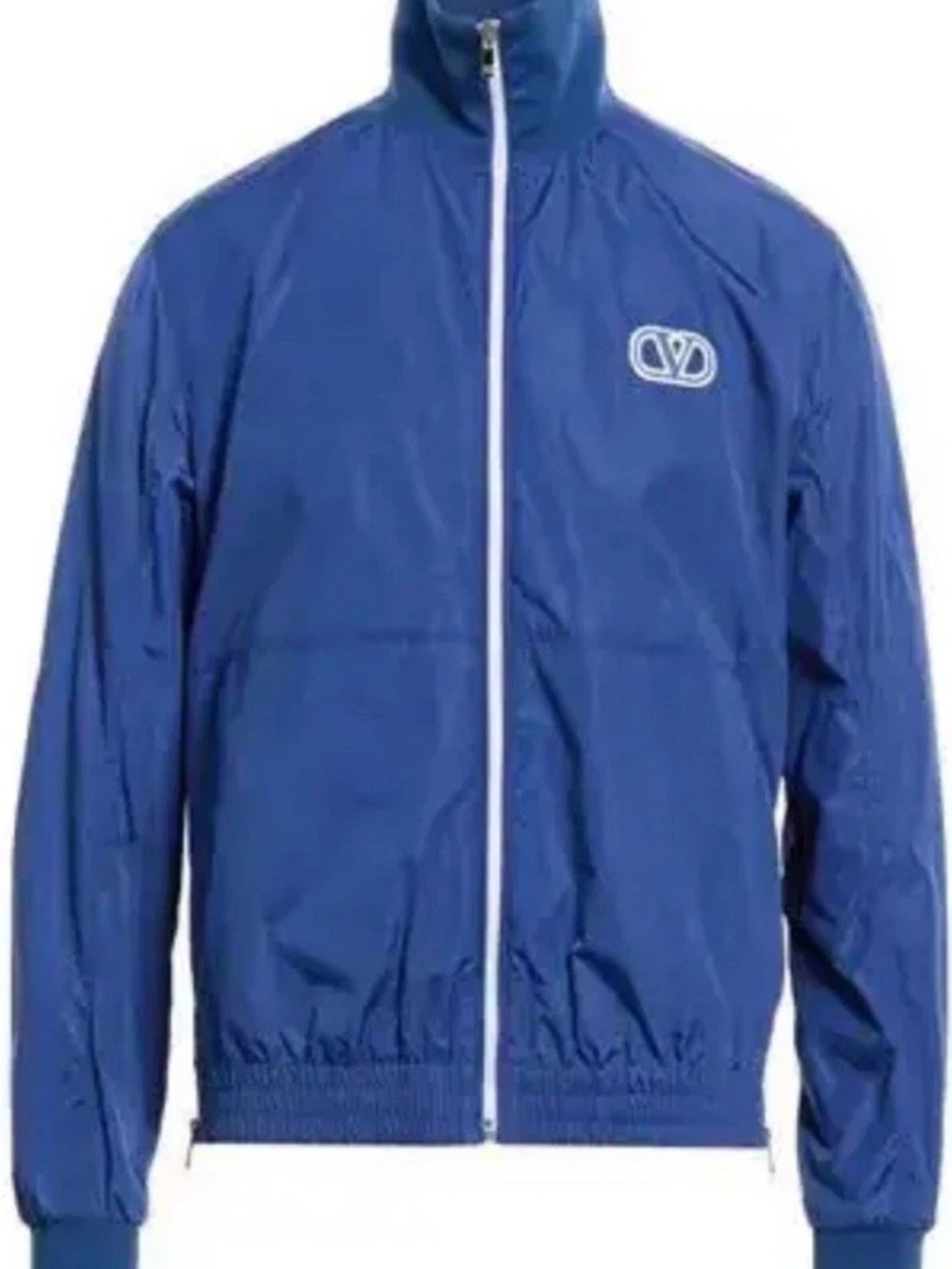 VALENTINO Gravani Jacket V-Logo Signature Zip-Up Nylon Blue Size M